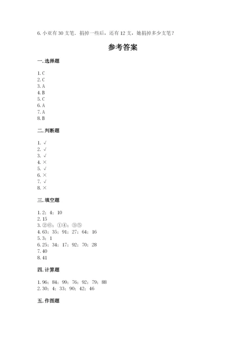 人教版二年级上册数学期中考试试卷精品（名师系列）.docx
