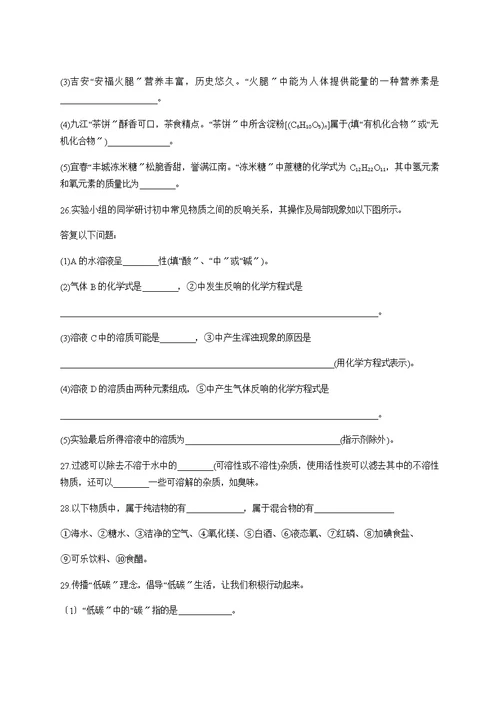 度厦门市翔安区九年级化学中考复习模拟卷1含答案