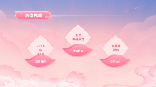 简约渐变古风插画七夕活动策划营销提案