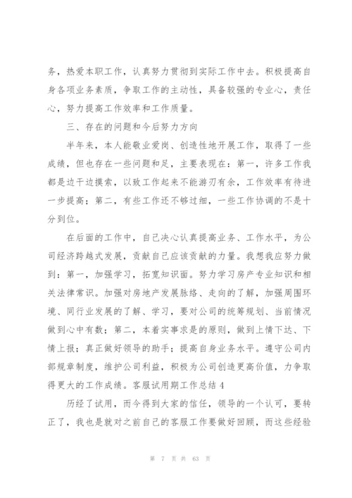 客服试用期工作总结19篇.docx