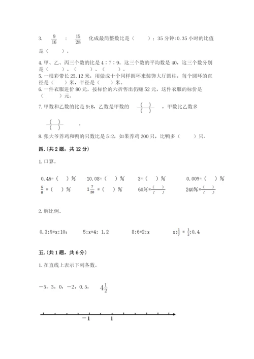 河南省平顶山市六年级下册数学期末测试卷（考试直接用）.docx