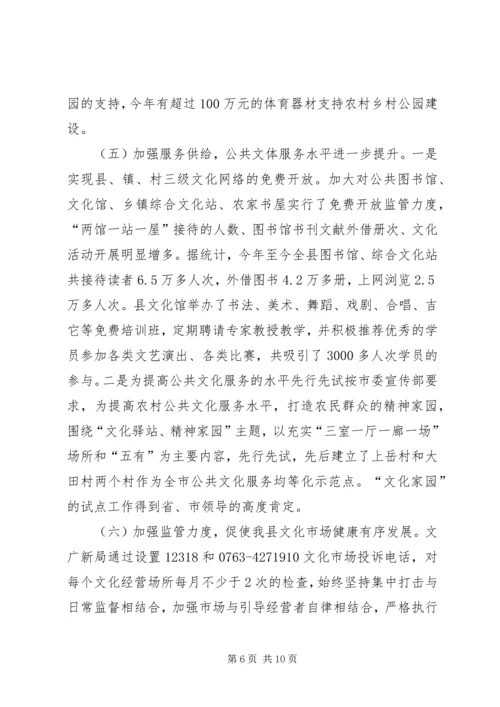 县文化广播局工作报告.docx