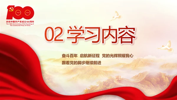 奋斗百年路启航新征程动态PPT模板