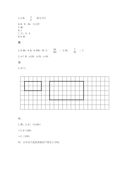 小学六年级数学毕业试题及参考答案【基础题】.docx