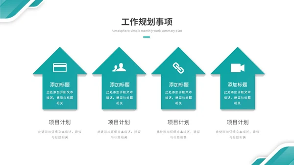 大气绿色简约几何季度工作总结季度工作汇报述职报告ppt模板