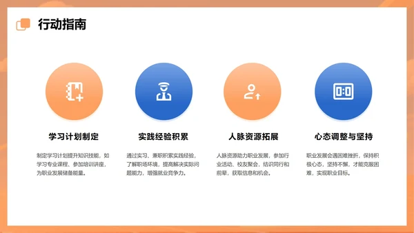 卡通橙色插画大学生职业规划PPT模板