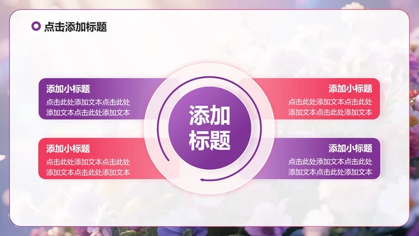 紫色小清新风花团锦簇元素大学生自我介绍PPT模板
