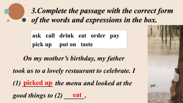 Module 6 Eating together Unit 3 Language in use  课