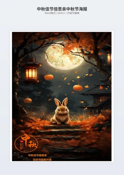 中秋佳节倍思亲中秋节海报