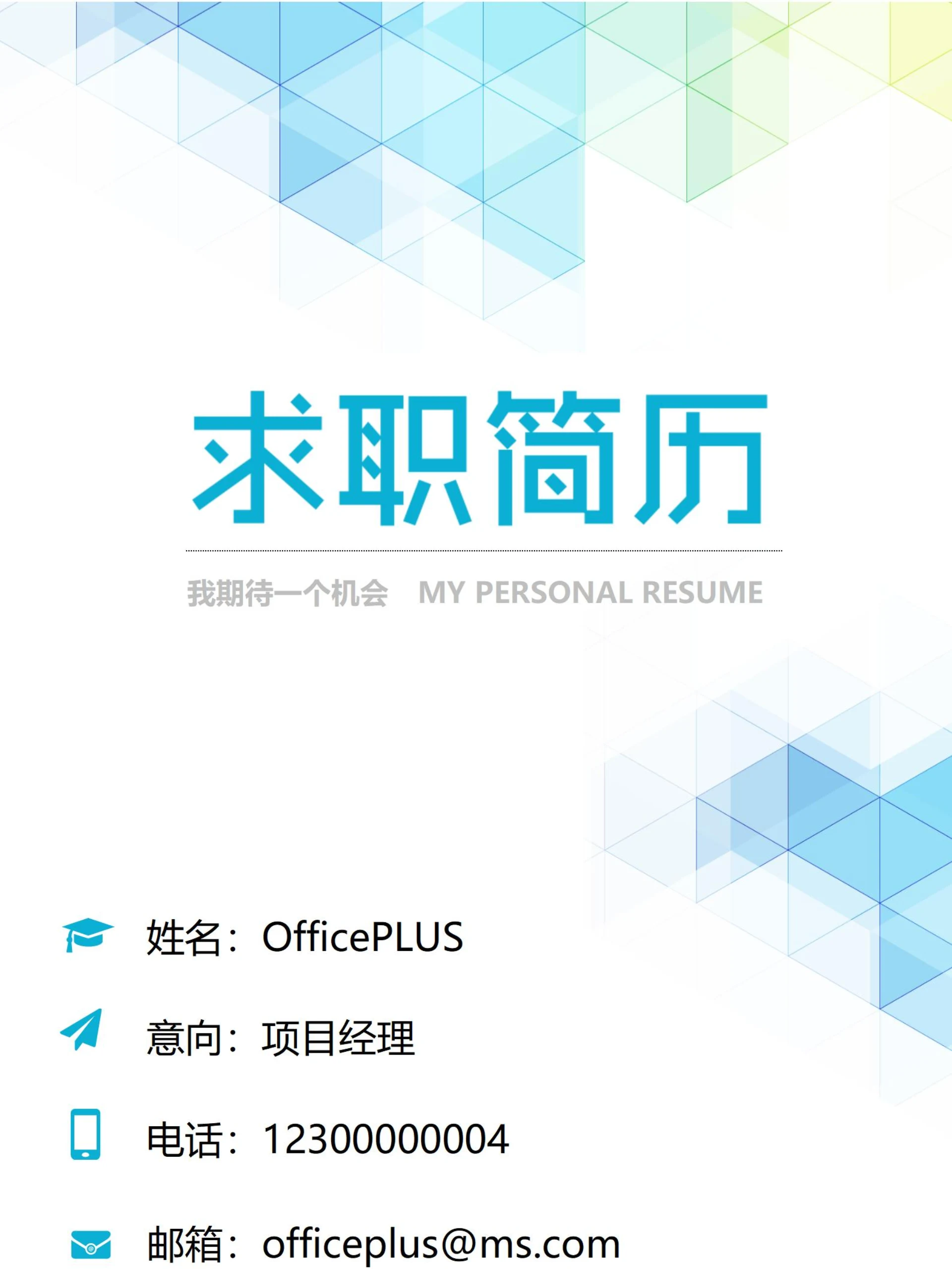 商务简约个人求职简历封面6