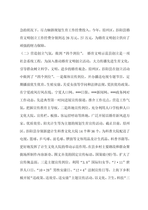婚育文明县区创建评估报告