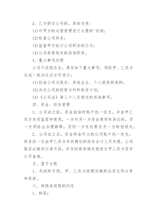 共同投资设立公司合作协议书.docx