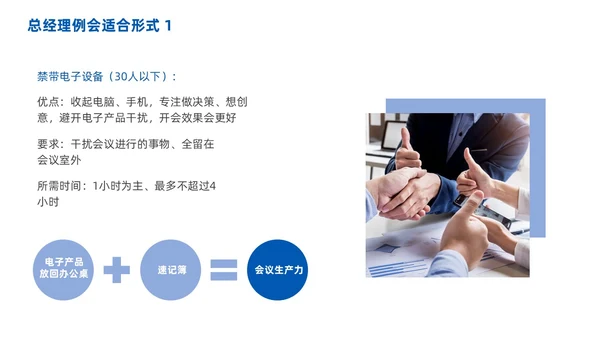 高效会议管理术蓝色商务PPT