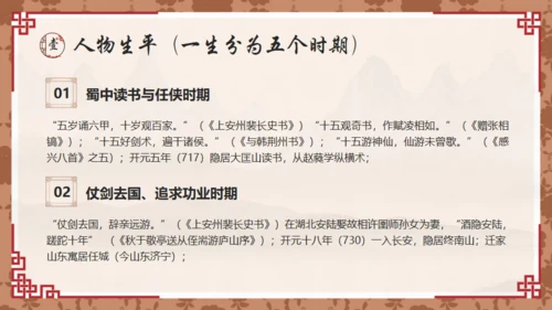 唐代诗人李白介绍通用PPT模板