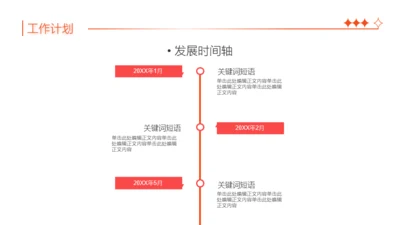 橙红扁平时间轴工作总结