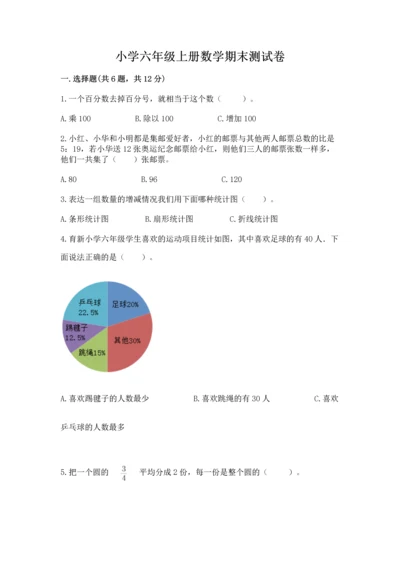 小学六年级上册数学期末测试卷含答案【名师推荐】.docx