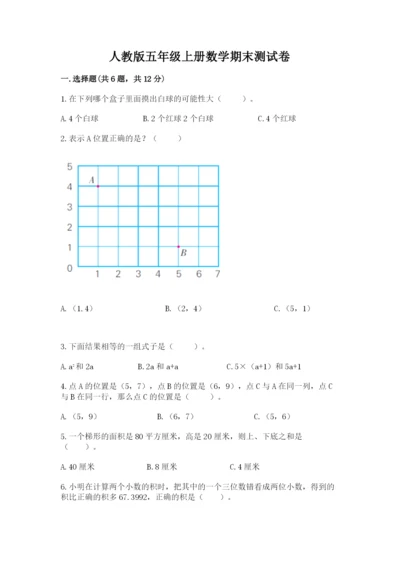 人教版五年级上册数学期末测试卷（综合题）word版.docx