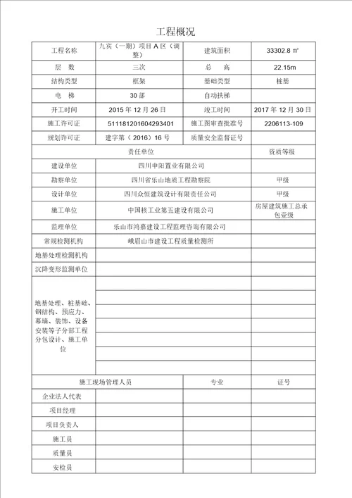 施工单位工程质量合格报告