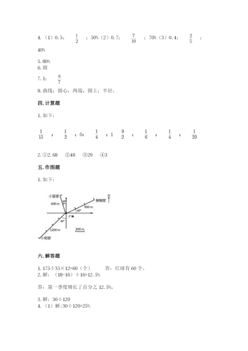 六年级数学上册期末考试卷及参考答案（名师推荐）.docx