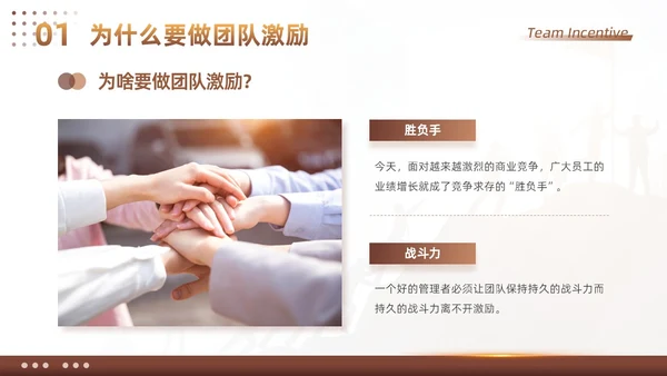 棕色大气商务励志如何做好团队激励企业管理工作总结PPT模板