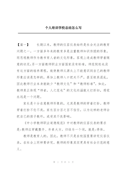 个人培训学校总结怎么写.docx