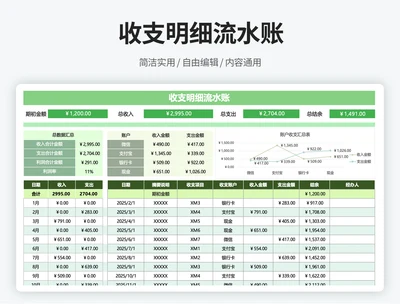 项目收支流水明细表