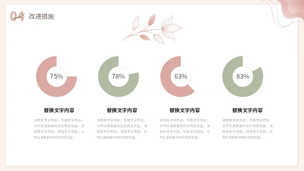 小清新渐变形状花草人事行政年终工作总结PPT年终总结