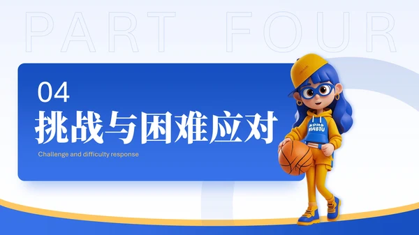 蓝色3D可爱小人工作汇报PPT模版