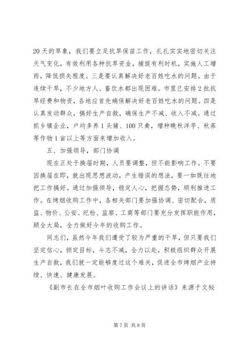 副市长在全市烟叶收购工作会议上的讲话.docx