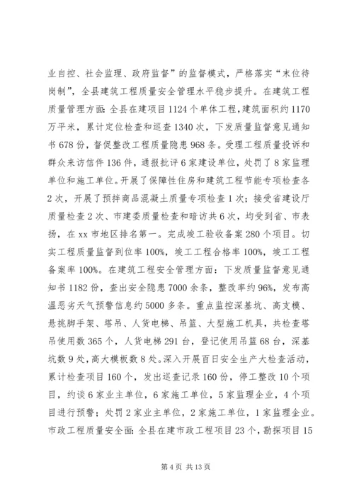 县建设局年度工作报告.docx