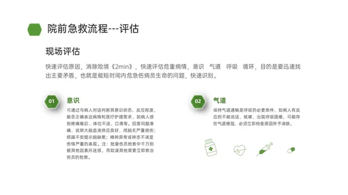 绿色简约商务院前急救护理工作流程培训PPT课件急救知识