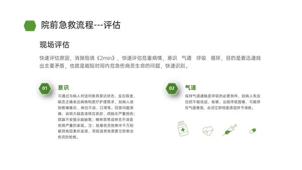 绿色简约商务院前急救护理工作流程培训PPT课件急救知识