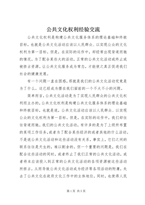 公共文化权利经验交流.docx