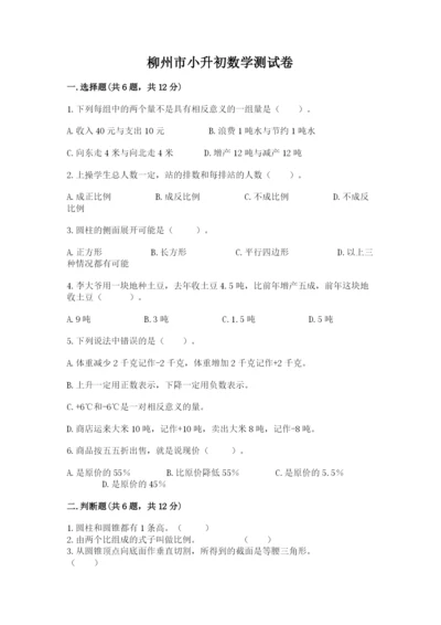 柳州市小升初数学测试卷完整答案.docx