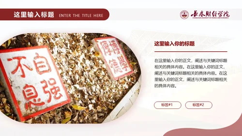 长春财经学院，博学厚德自强不息通用PPT模板