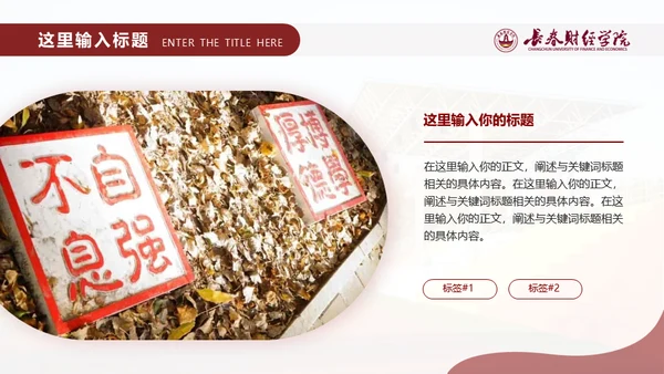 长春财经学院，博学厚德自强不息通用PPT模板