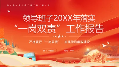 领导班子一岗双责履职情况工作报告PPT