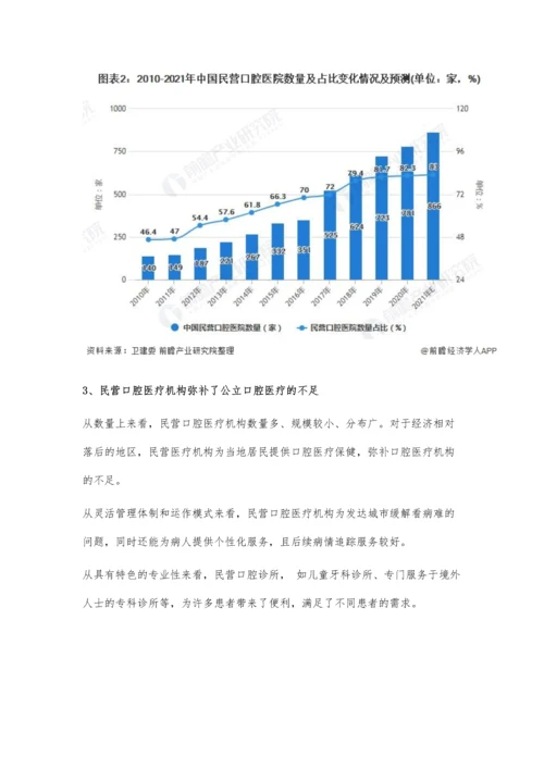 中国民营口腔医疗行业市场现状及发展趋势分析-连锁口腔诊所发展优势显著.docx