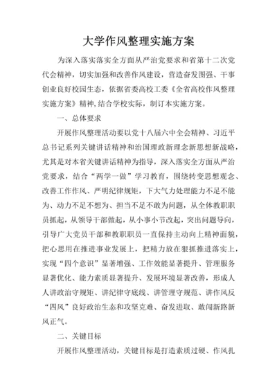 大学作风整顿实施专业方案.docx