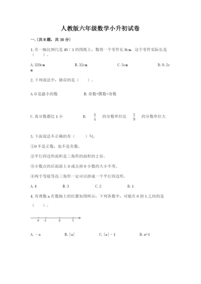 人教版六年级数学小升初试卷及参考答案【实用】.docx