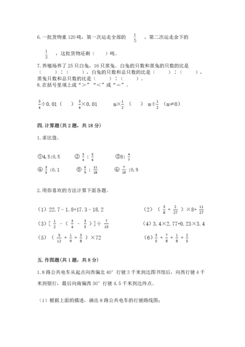 小学六年级上册数学期末测试卷带答案（研优卷）.docx