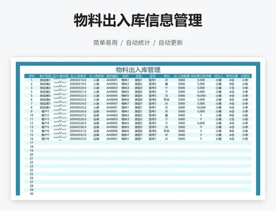 物料出入库信息管理