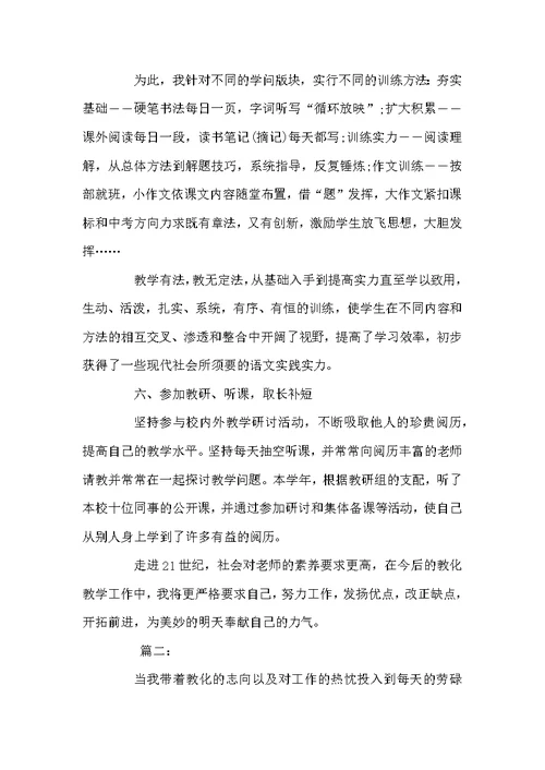 新老师个人试用期转正工作总结三篇