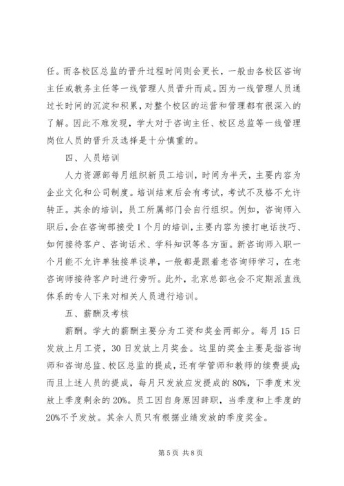 学大教育人力资源调研报告.docx