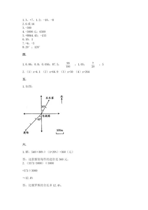 北师大版数学小升初模拟试卷附答案【培优b卷】.docx