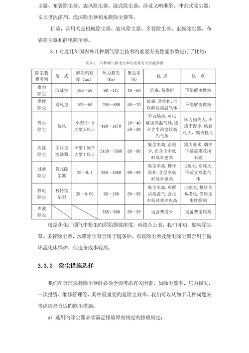 焦化厂烟气除尘脱硫标准工艺设计