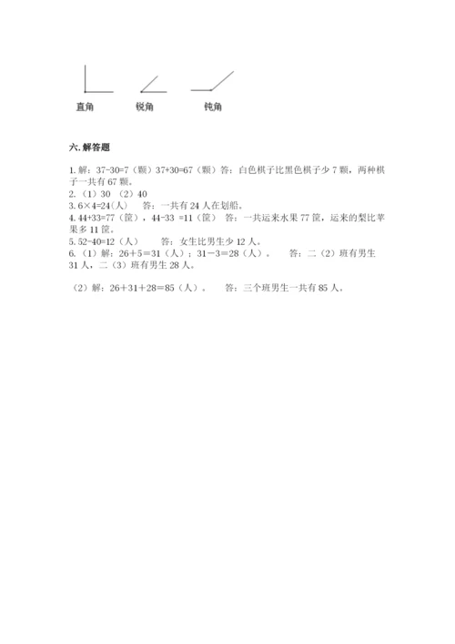 小学数学二年级上册期中测试卷精品（满分必刷）.docx