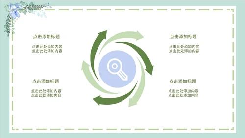 绿色简约文艺小清新水彩植物教学课件PPT模板