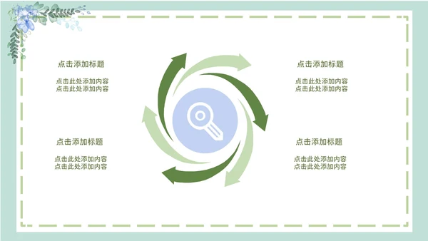 绿色简约文艺小清新水彩植物教学课件PPT模板
