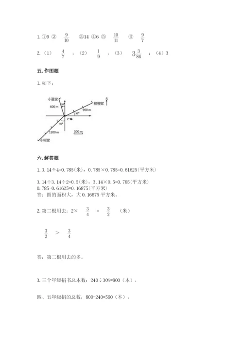 小学数学六年级上册期末卷及参考答案【考试直接用】.docx